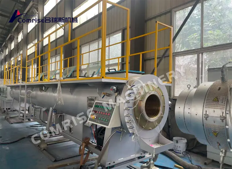 대구경 PE 파이프 압출라인(200~500mm) 공장 시험을 성공적으로 완료